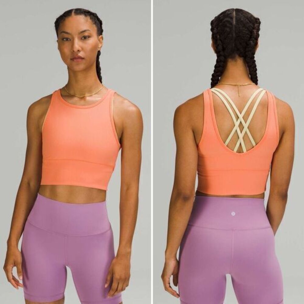Lululemon Power Pivot Tank Rib in Golden Apricot Size 4